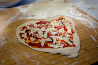 heart shaped  pizza